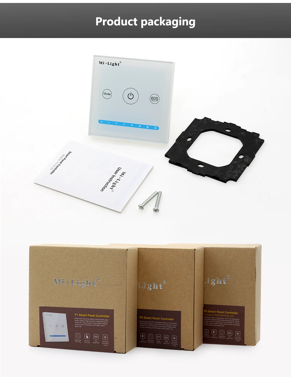 MiBOXER P1/P2/P3 умная сенсорная панель контроллер Светодиодный диммер RGB/RGBW/RGB+ CCT цветовая температура CCT для светодиодной панели светильник