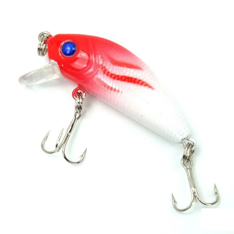 

8pcs 5cm Fishing Lures Bionic Bait 3D Eyes Double Hooks Artificial Attractive Bait MC889
