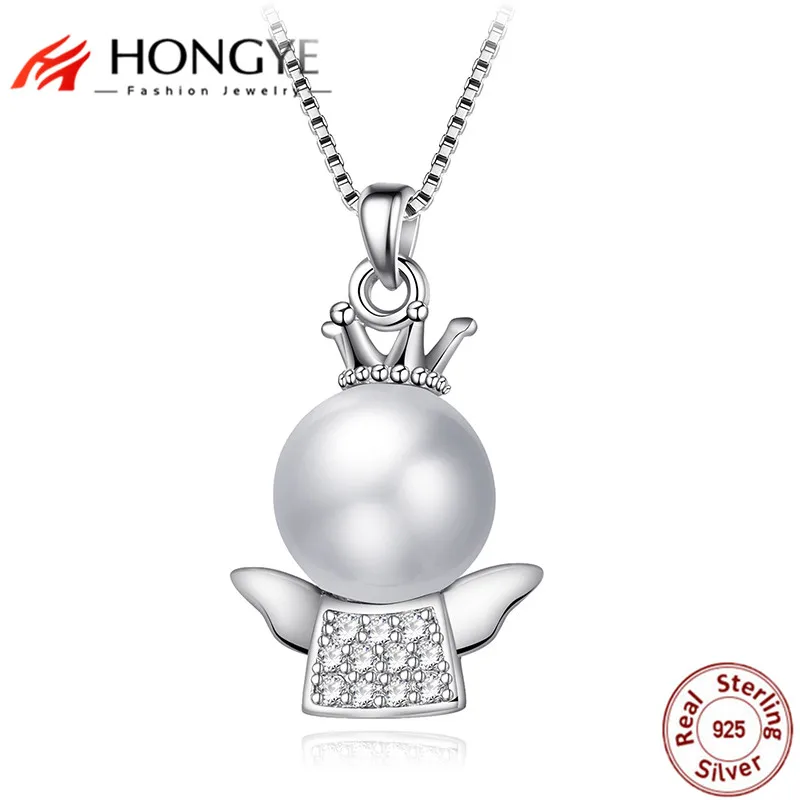 HONGYE серебро 925 пробы натуральный пресноводный жемчуг милая Корона ангел кукла
