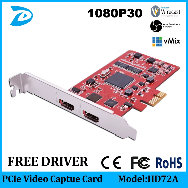 HD карта видеозахвата PCIe 1080P30 HDMI захвата vmix видеозаписи obs | Компьютеры и офис