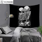 Сахарный ковер с черепом, ковер с принтом, гобелен хиппи, украшение для дома, настенное украшение, 2 размера, коврик для йоги, одеяло, гобелен