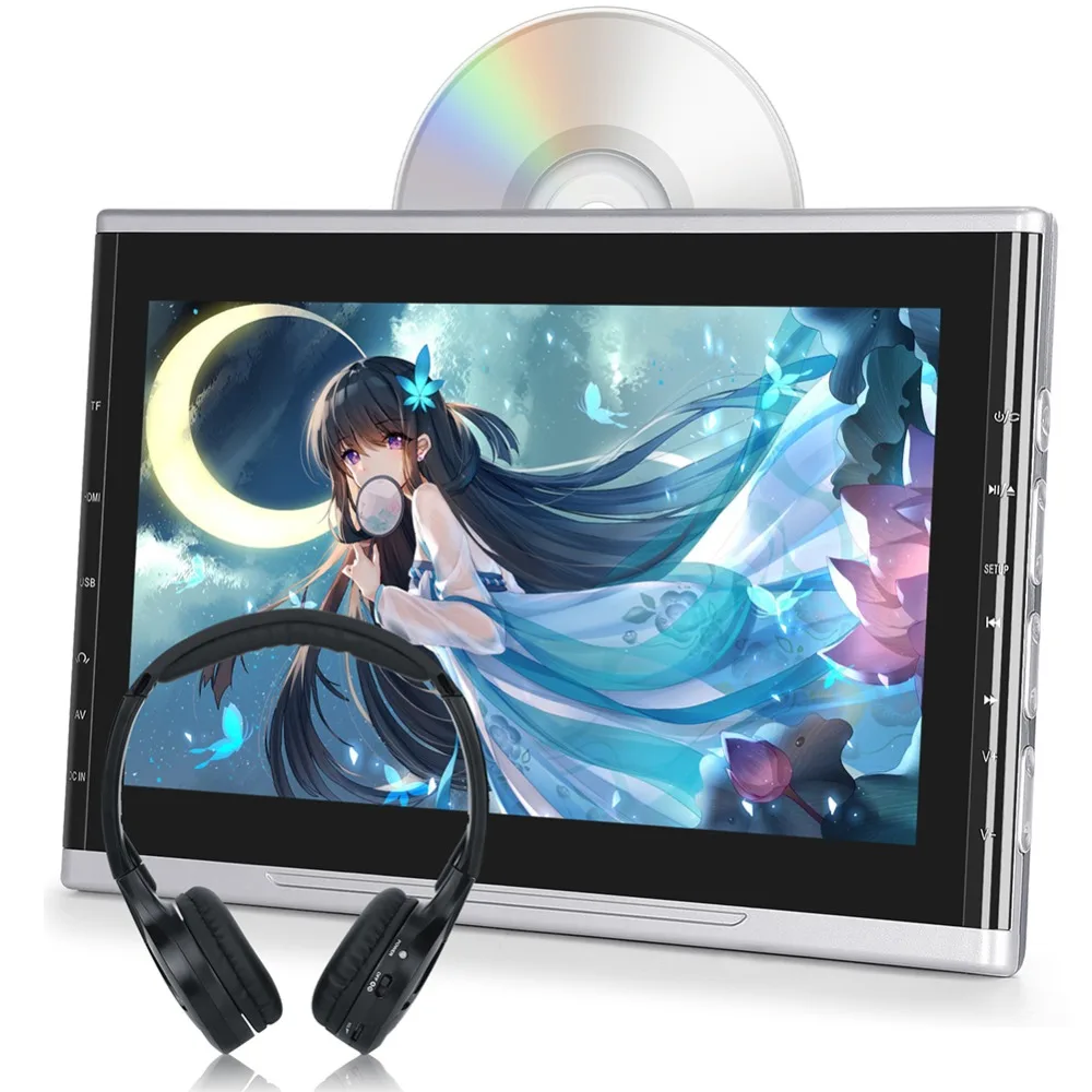 Тыква 10 1 дюймов Автомобильный подголовник монитор dvd плеер USB/SD/HDMI/FM/игра TFT LCD