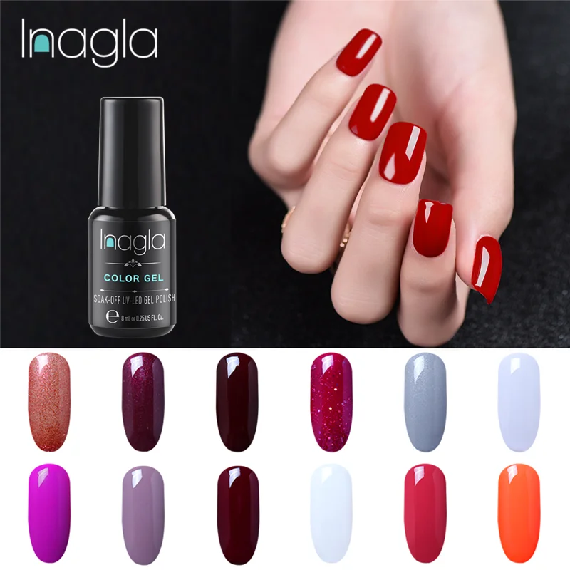 Inagla Nails Гель лак для ногтей Полупостоянный УФ Гибридный гвоздь Art Off Base Top Coat белый