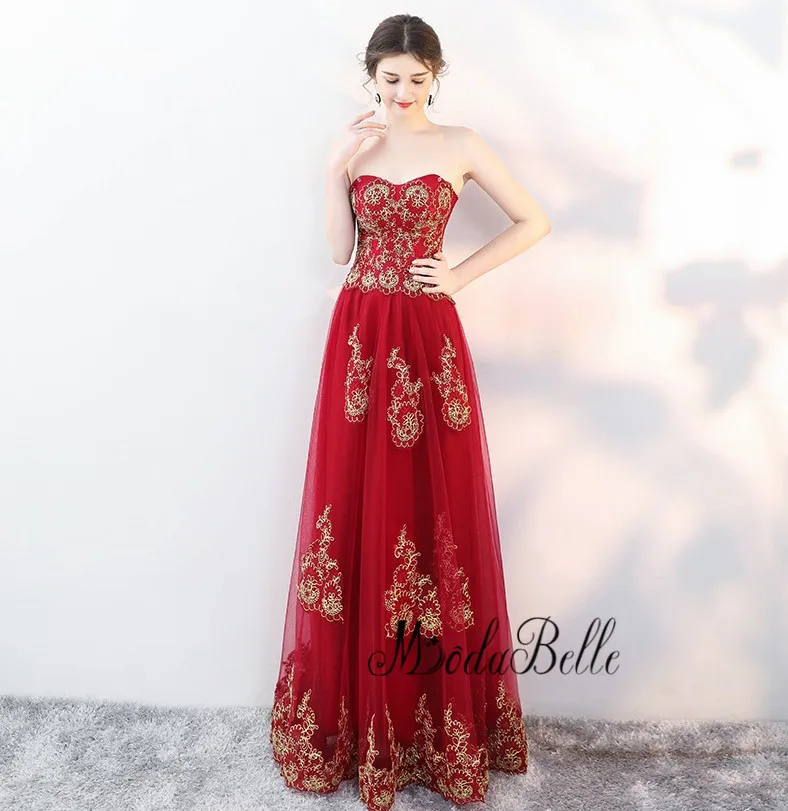 modabelle 2018 Muslim Burgundy And Gold Lace Evening Dress With Cape Caftan Marocaine Long Party Vintage Formal Gown | Свадьбы и