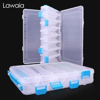 lawaia fishing box double open multifunctional transparent baits accessories box double layer fake bait minor sequin storage box