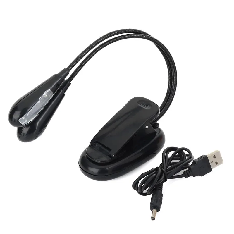Фонарь с зажимом 0 2 Вт 20 лм 8 светодиодный белый свет USB лампа для чтения ночник