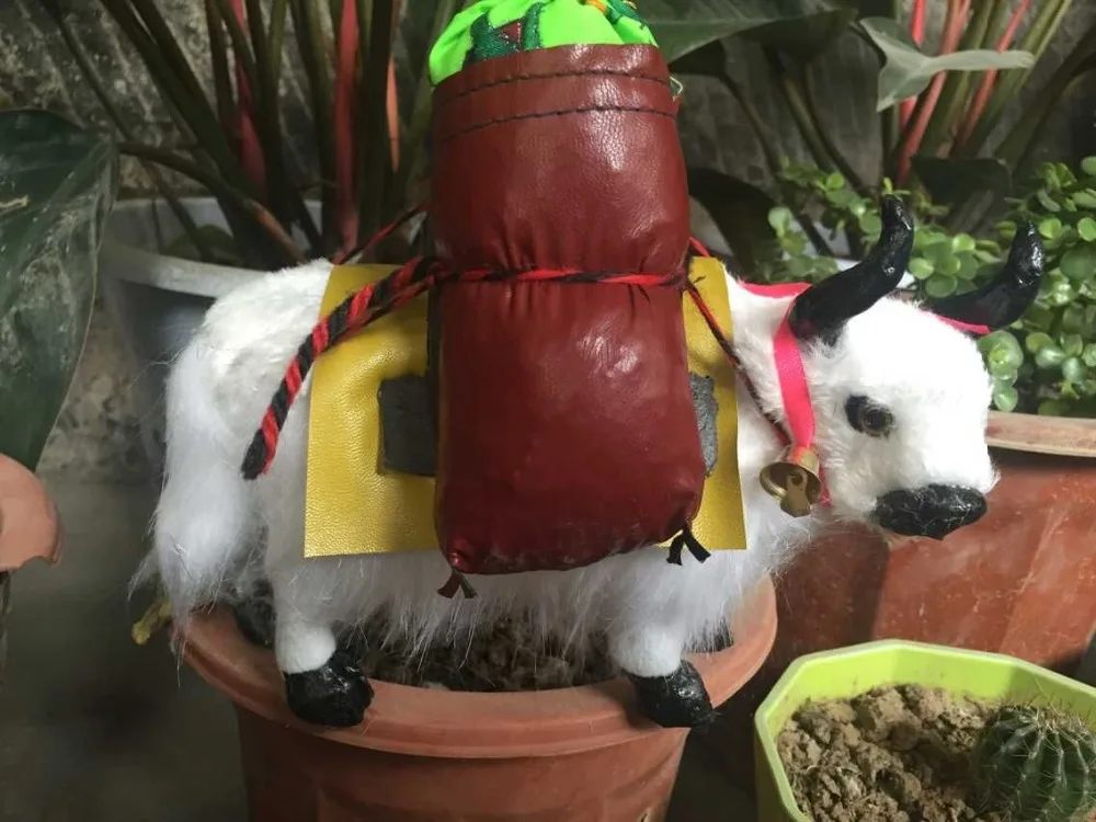 Моделирование животных белый Як модельная игрушка Реалистичная жесткий модель