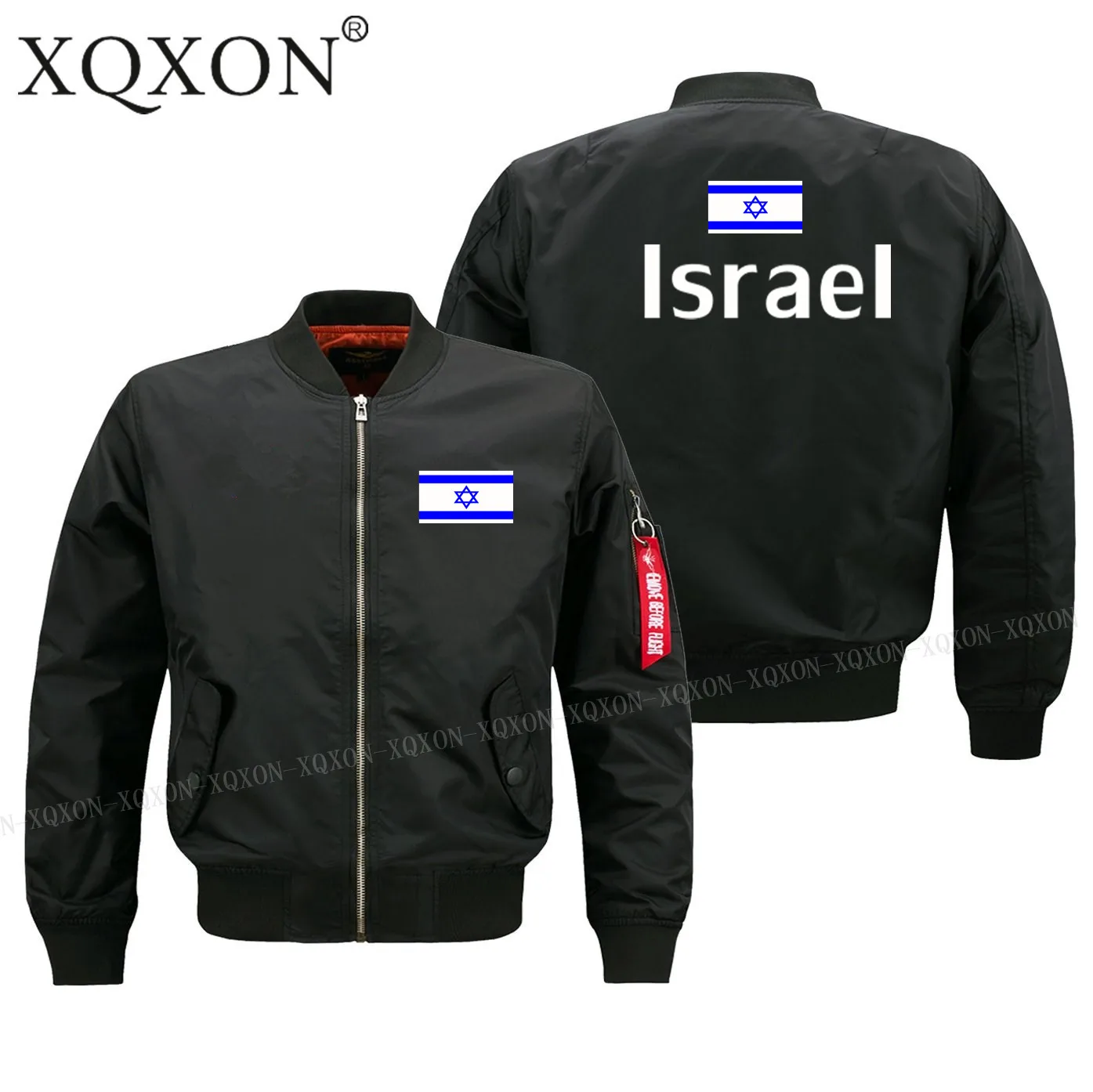 

New-2022Zipper Fashion Causal Hot Men Jackets Coats Funny Design Israel Flag Military Pilot Bomber Jacket J200
