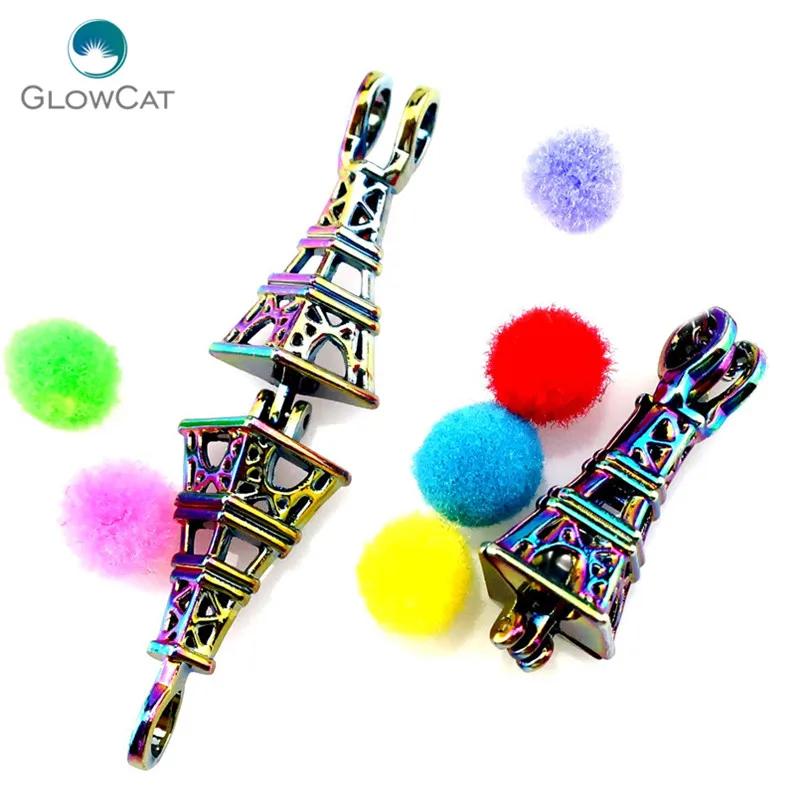 C527 5pcs/lot Rainbow Color Building Tower Pearl Cage Pendant Locket Fairytale Party | Украшения и аксессуары