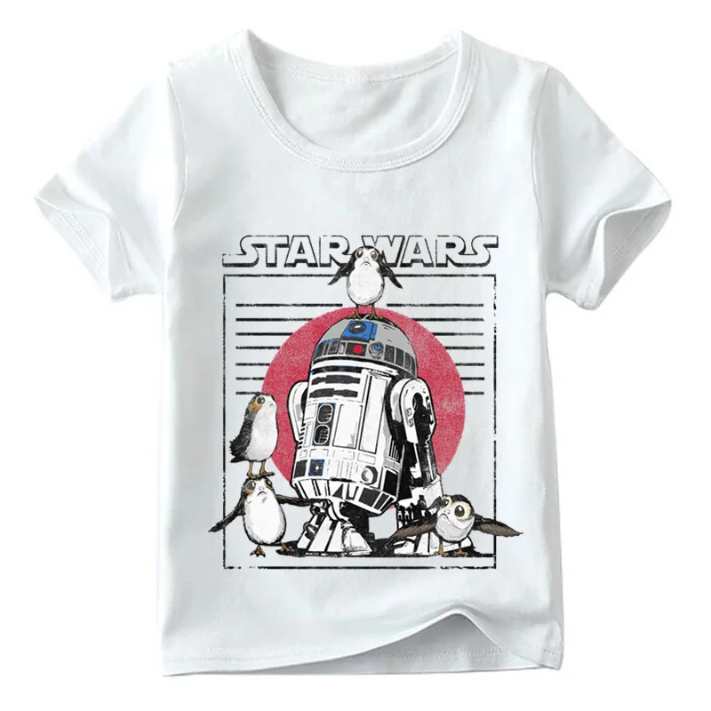 Забавная футболка с R2-D2 «Звездные войны» и BB-8 для маленьких мальчиков и девочек летние детские топы с короткими рукавами, детская повседневная одежда HKP5193