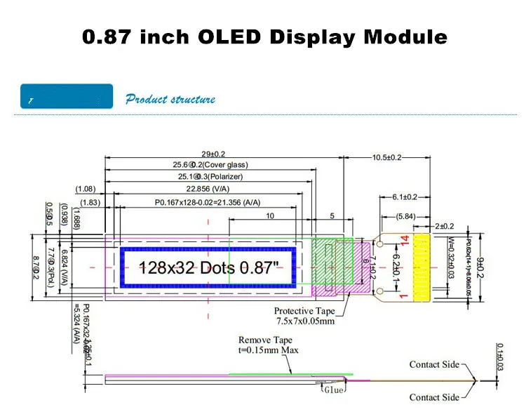 0,87 дюймовый белый OLED дисплей модуль 128X64 0,9" OLED экран модуль для arduino IIC интерфейс 14Pin 12864 SSD1316