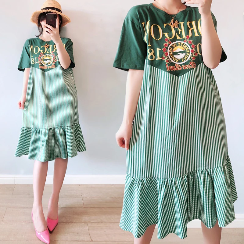 Новинка 2019 летнее платье для беременных женщин модное Повседневное с круглым