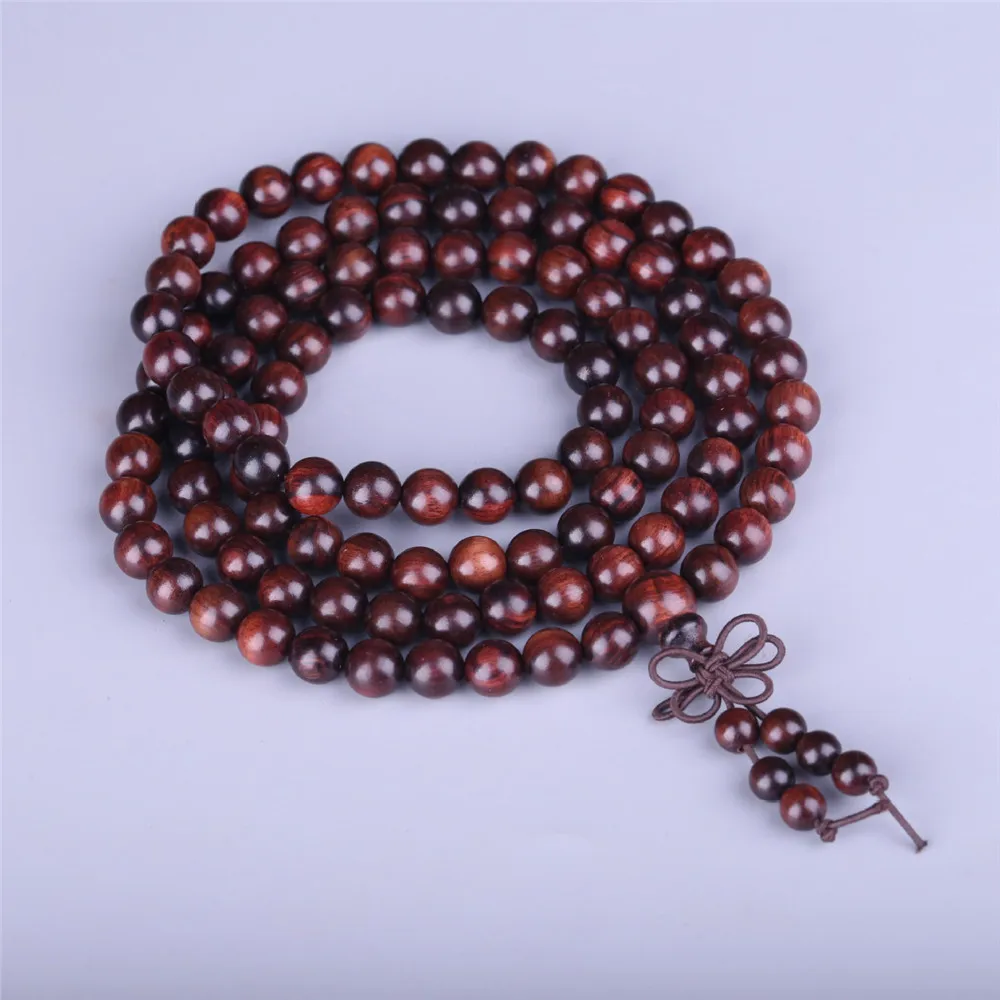 

Wholesale 10 pcs Violet Buddha Beads Bracelet 6mm Natural Lobular Red Sandalwood Hand Beaded Buddhist Rosary Prayer 108 Mala