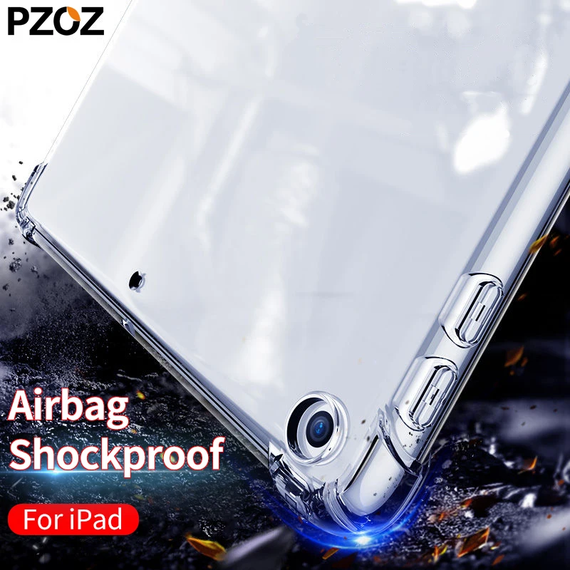 PZOZ для iPad 2/3/4 Силиконовый противоударный чехол прозрачный ТПУ для Apple, iPad 9,7 Air 2 Pro 10,5 Mini 4 3 2 1 чехол