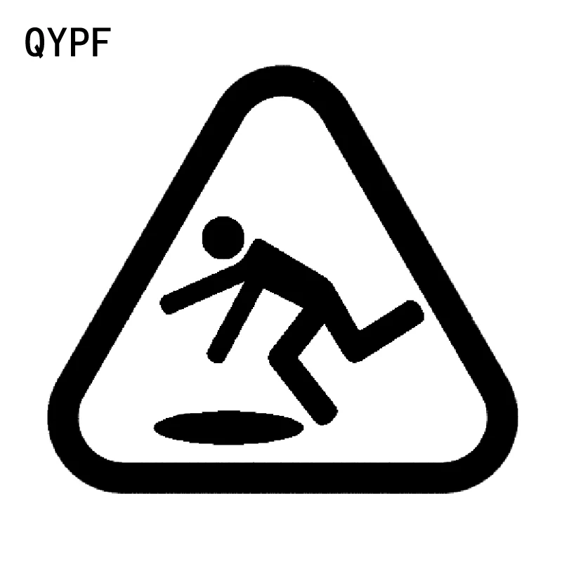 

QYPF 16.2CM14.7CM Warning Mark Carefully Graphic Car Sticker Black/Silver Vinyl Decoration S9-2396