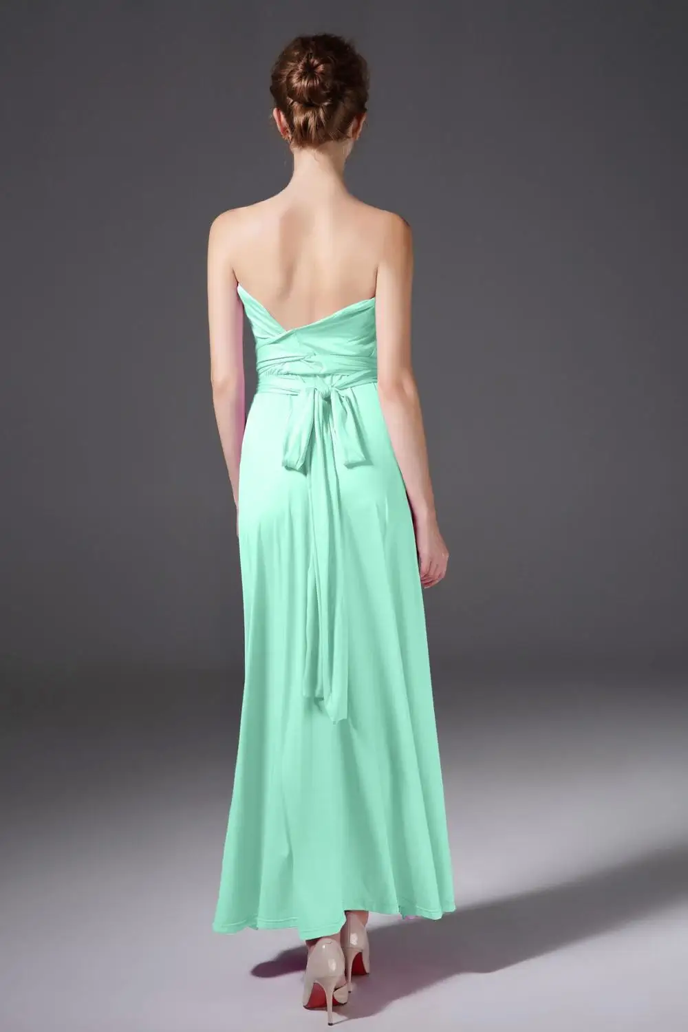 mint green Светильник, голубое платье подружки невесты, плиссированное, длина до пола, страна, пляж, свадьба, недорогие вечерние платья, длинное платье для выпускного вечера - Цвет: mint green