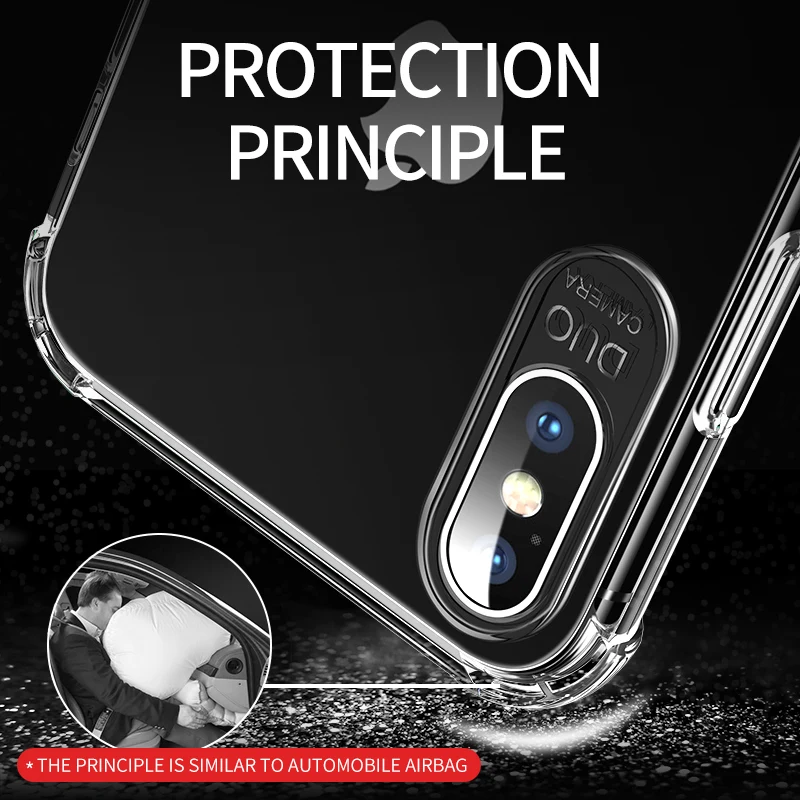 Прозрачный чехол Msvii для iPhone X XS Max XR прозрачные чехлы с воздушной подушкой полная