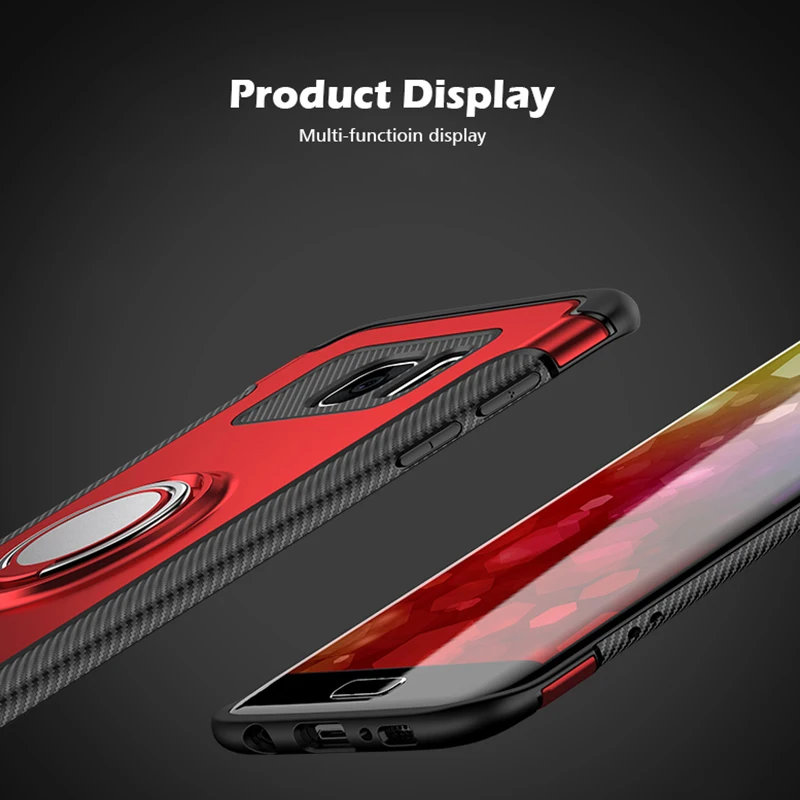 Case for Samsung Galaxy NOTE 9 8 J4 J6 J8 2018 A6 Plus S8 S9 S7 EDGE J3 J5 J7 2017 PRO J2 PRIME Car Holder Finger Ring Slim | Мобильные