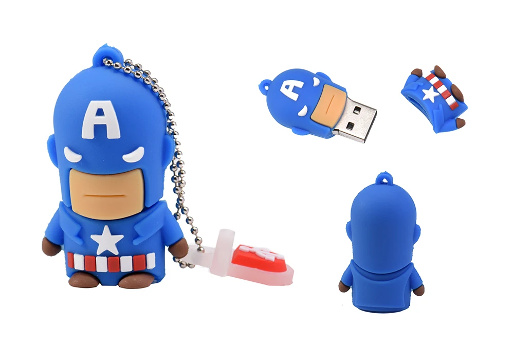 JASTER USB 3,0 мультяшный Супермен Spiderman Бэтмен Капитан Америка силиконовый USB флеш-накопитель 64GB 4GB16GB 32GB USB