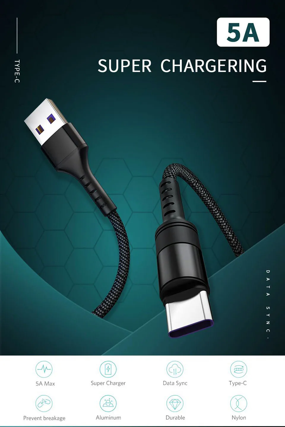 Супер зарядка 5А Usb кабель Быстрая зарядка Usb type-c кабель для huawei Honor 20 10 P20 P10 Pro mate 10 mate 9 Pro Usbc кабель 1 м