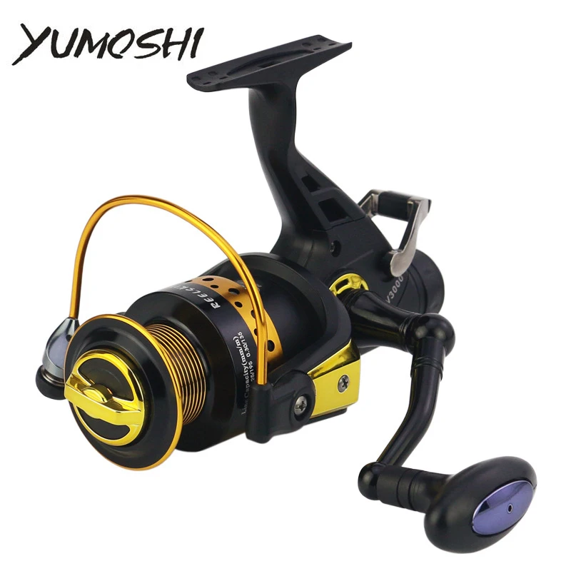 

YUMOSHI Fishing Reels KV3000/4000/5000/6000/7000/8000 Metal Head Spinning Reels 13+1BB Back Brake Spinning Carp Front Rear Pesca