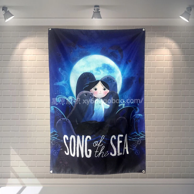 

"Song of the Sea" Cartoon Movie Poster Banners Children's Room Wall Decor Hanging Art Waterproof Cloth Polyester Fabric Flags