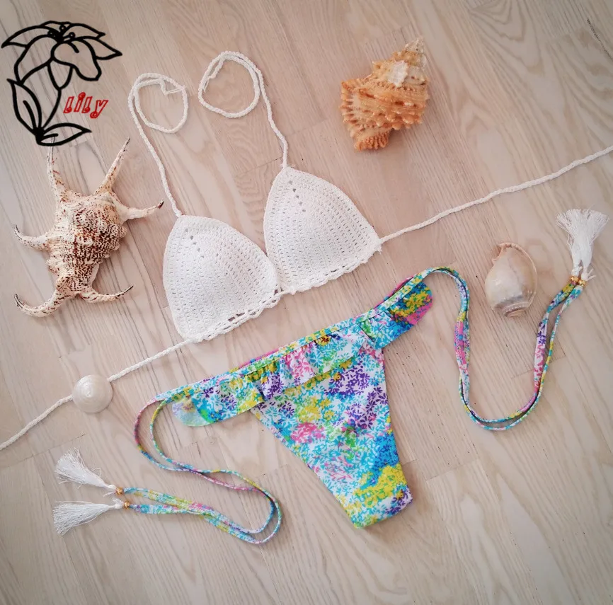 Riseado Высокой Талией Женщин Купальники Новый 2017 Рюшами Vintage Bikinis Купальник Бинты