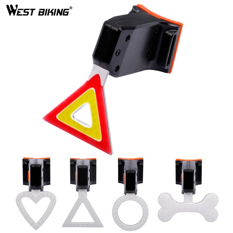 WEST BIKING Водонепроницаемый Велоспорт Хвост светильник USB Перезаряжаемые супер