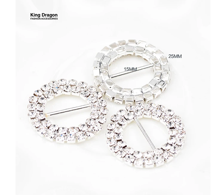 Новое поступление круглый квадратный Кристалл Rhinestone пряжки Приглашение Лента ползунок подарочная упаковка(внутренний бар 15 мм) 10 шт./лот KD538