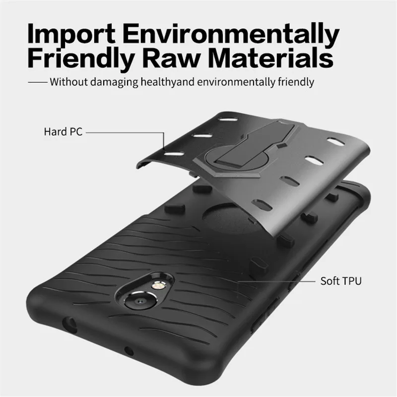 Защитный чехол Гибридный ПК + ТПУ 360 Вращающийся Подставка для Lenovo K5 Note K6 мощный