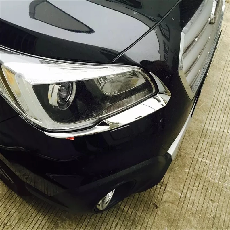 

car auto cover styling For Subaru Outback 2014 2015 2016 2017 ABS chrome front head lamp light eyebrow eyelid accessories trim