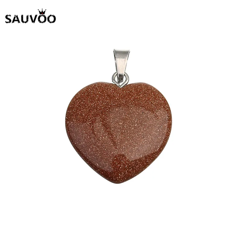 Sauvoo 5 шт. фиолетовый розовый кристалл натуральный камень сердечко ожерелье