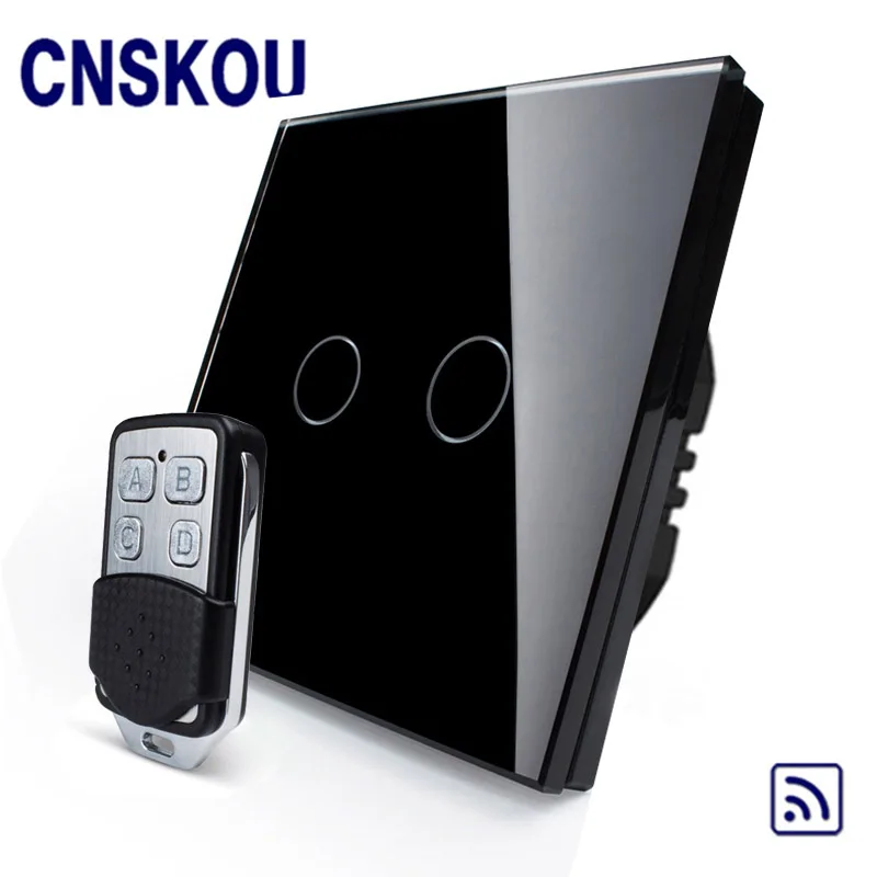 CNSKOU ЕС Стандартный 2 банды 1 способ AC220 ~ 250 В Стекло Панель Подсветка 433 мГц