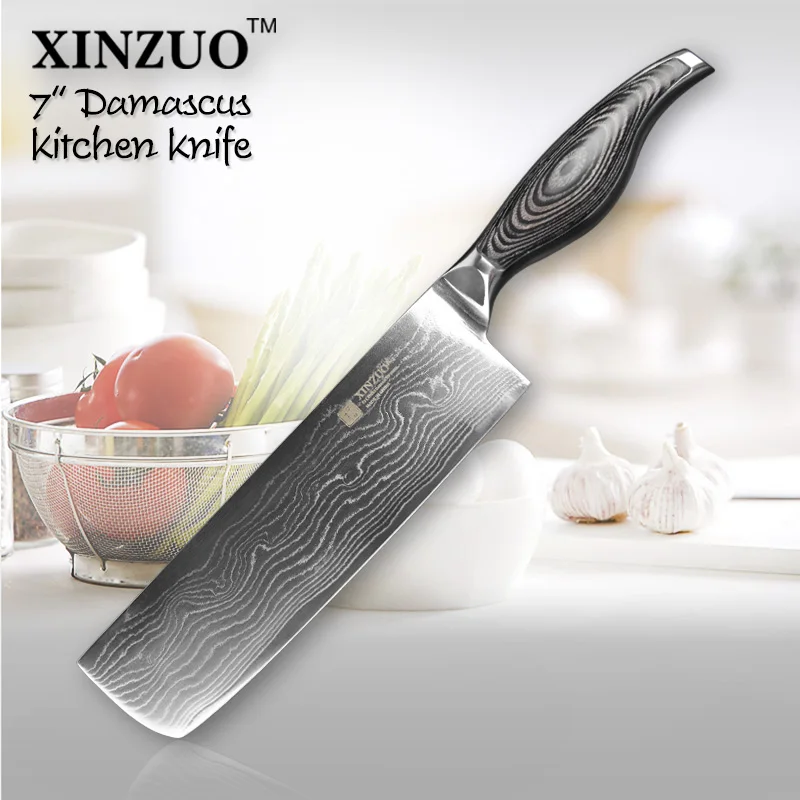 XINZUO 6 &quotножи nakiri ручной работы Дамасская сталь Professional кухонный нож Мясо овощи