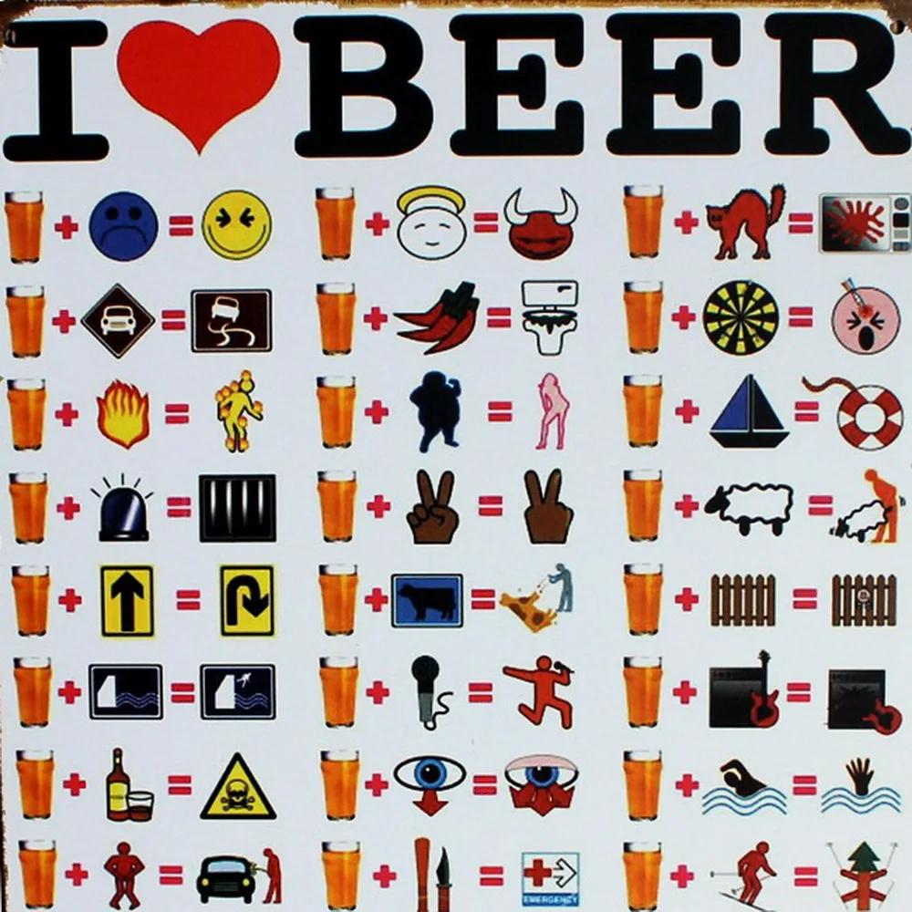 Винтажный металлический знак пива I LOVE BEER ретро жестяная чума для ресторанного