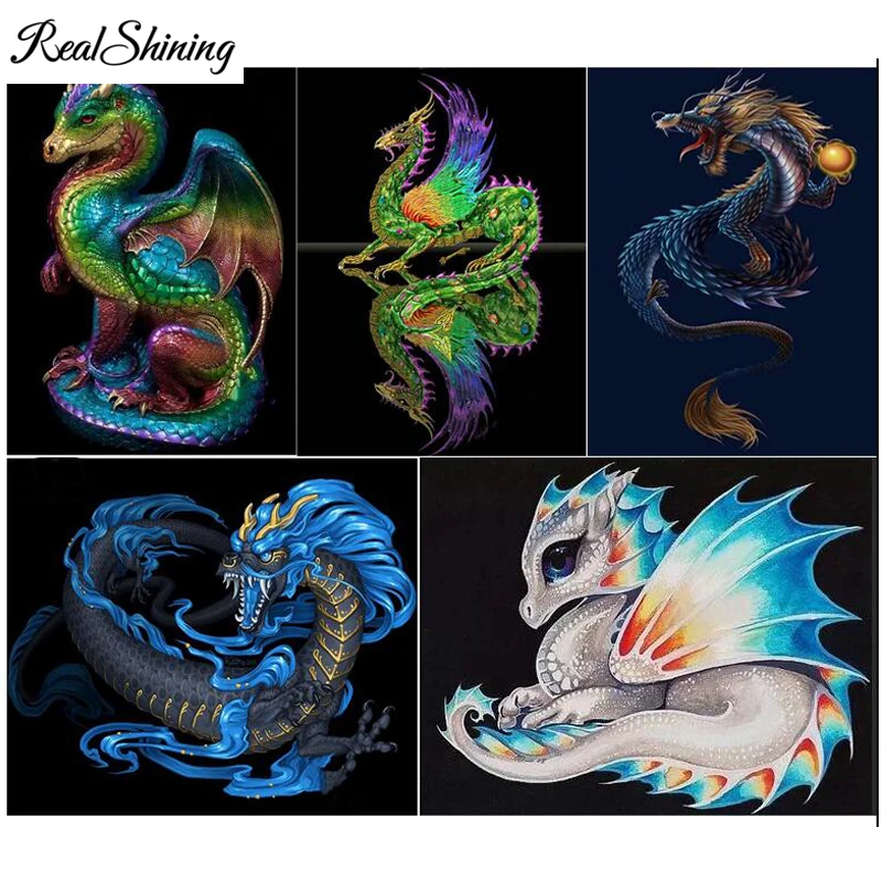 

5D Diy Diamond Painting Cross Stitch Dragon Baby Resin Round Diamond Mosaic Diamond Embroidery Pictures of rhinestones FS5615