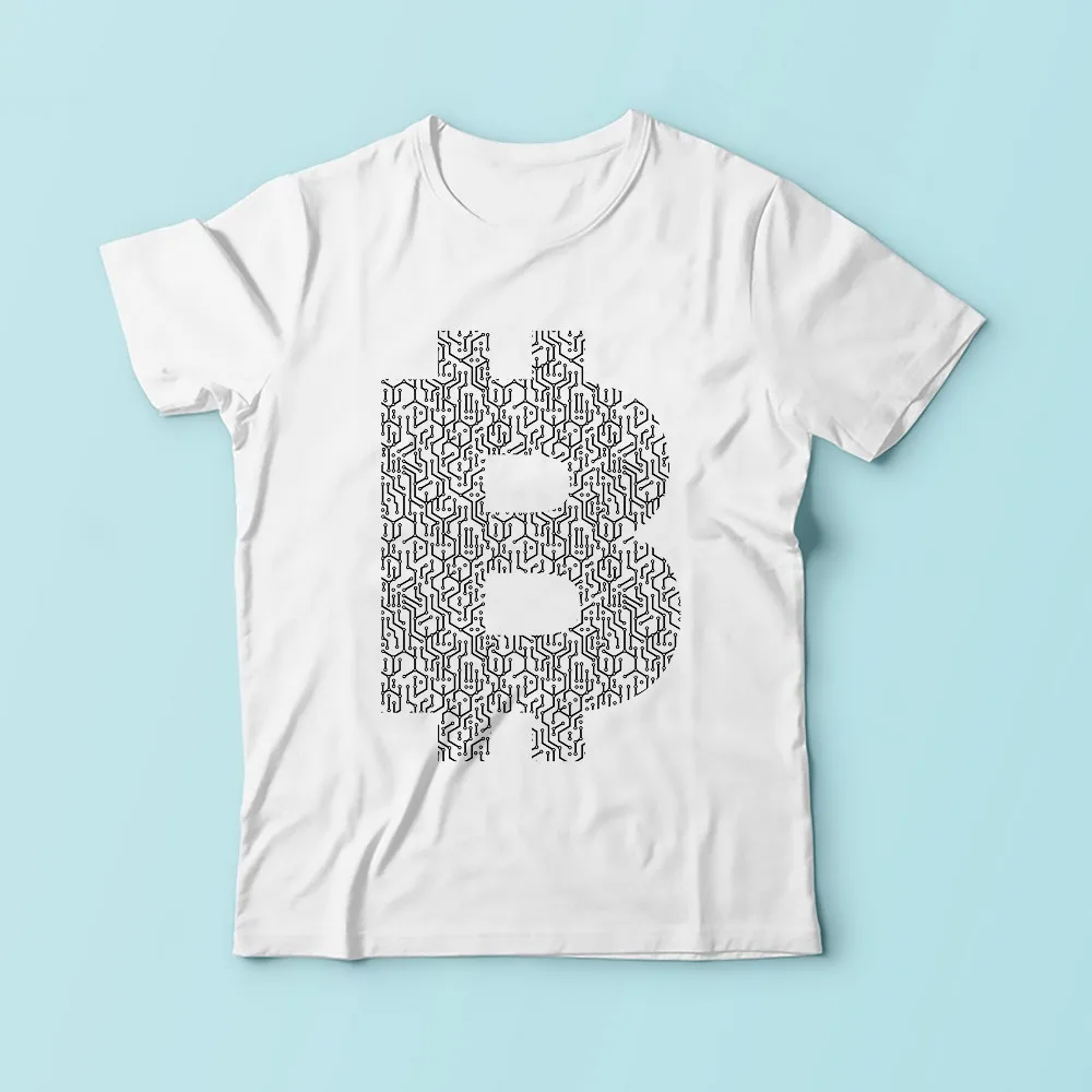 Футболка мужская с дизайном Интегрированной печатной платы биткоина новинка 2018