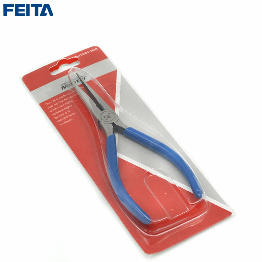 

6''/150mm Long Needle Round Nose Pliers Double-dip Plastic Handle Wire Stripper Crimping Ferronickel Alloy Durable Hand Tools