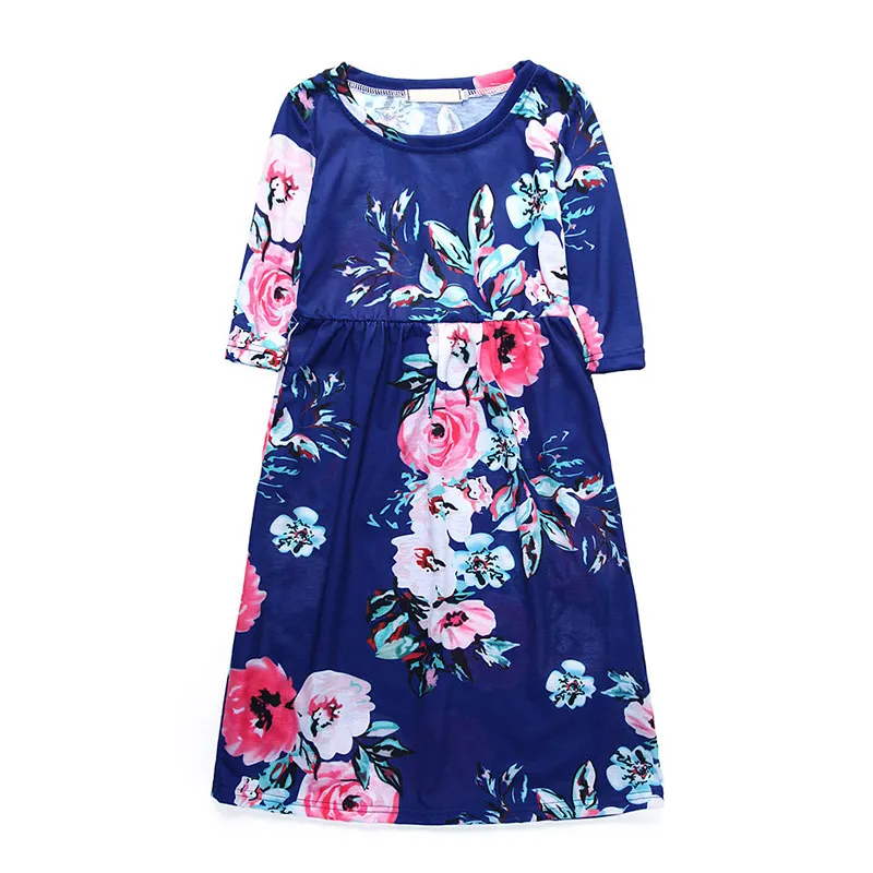 LCJJMMO Girls Long Sleeve Dress 2018 Autumn Floral Kids Princess For Party Dresses Cotton Children Clothes 80-140cm | Детская одежда и