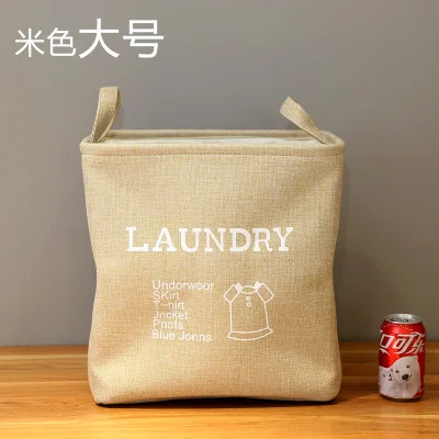 

Clothing Organizer Fordable Canvas Laundry Basket Storage Hamper Dirty Clothes Bucket Collapsible Bag Bin