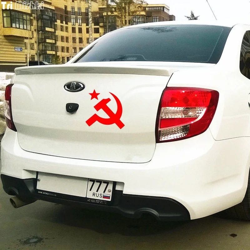 Tri Mishki 15.3x15см серп и молот красная звезда прикольные наклейки на авто машину