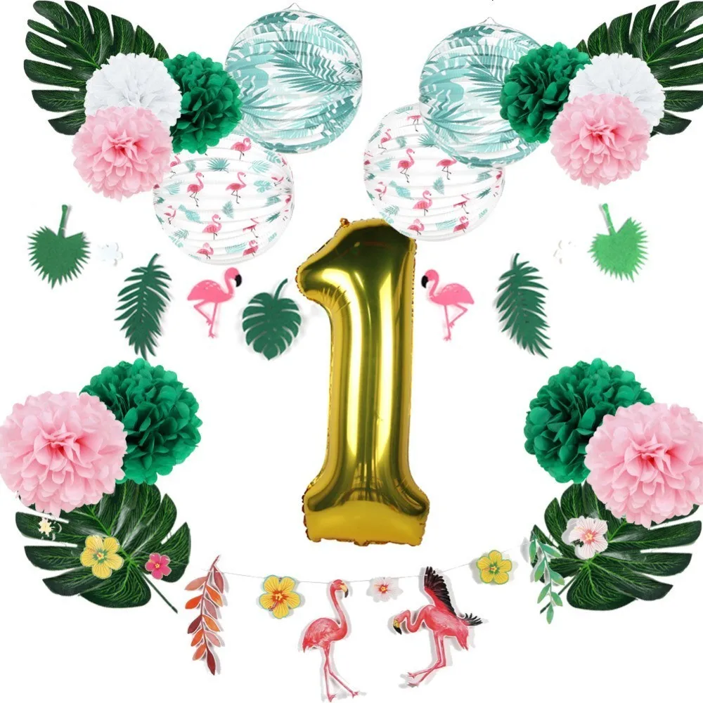 

First Birthday Party Decorations Set Blue Pink Foil Latex Ballons Birthday Decorations For Boy Girl 1st Birthday Party Supplies