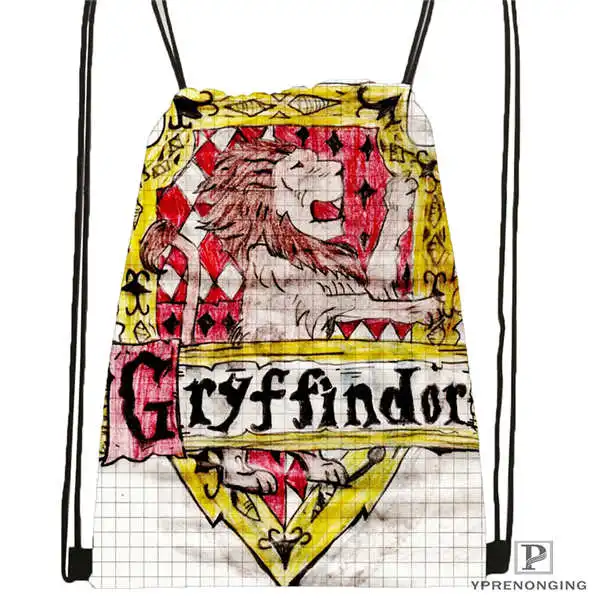 Drawstring Backpack Изготовленная на заказ harry_potter_hufflepuff походная сумка на шнурке милый рюкзак для детей(черная спинка) 31x40 см#20180611-02-96 - Цвет: Drawstring Backpack