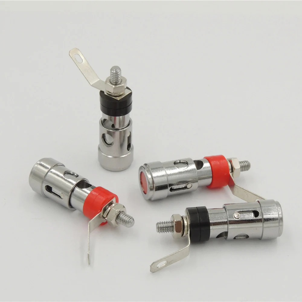 

Серебряный никелированный 4 мм L банан аудио разъем Усилитель Терминал пружинный пресс тип связывания пост