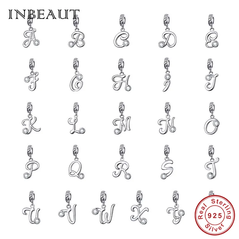 INBEAUT 100% реальные фотообои серебряные 26 английских капитальных букв бусины