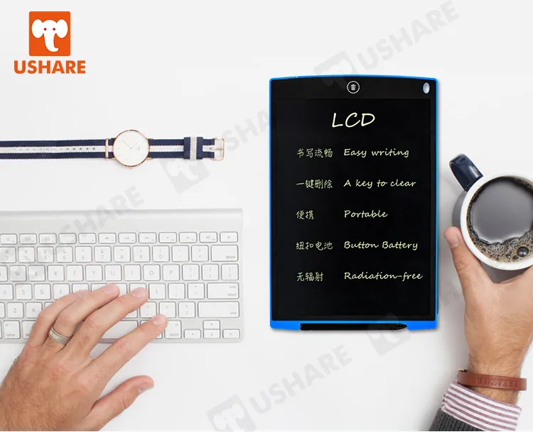 USHARE ЖК-доска для письма 12 дюймов цифровая графическая доска для черчения доски для почерка портативная электрическая доска для детей подарок