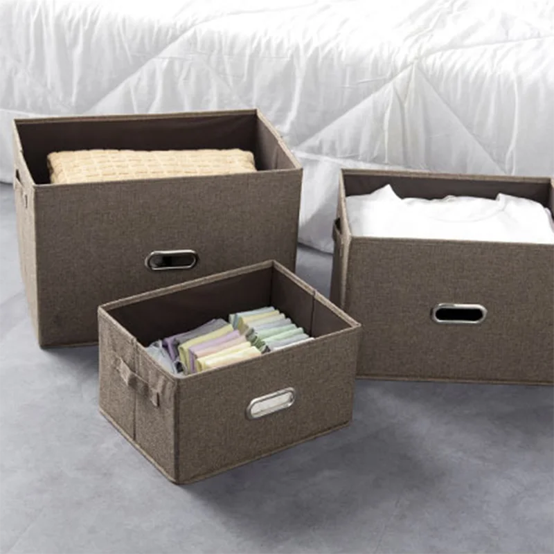 Складная хлопковая и льняная настольная коробка для хранения товаров дома шкаф