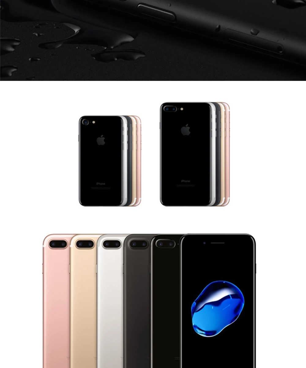 Для Apple iPhone 7 Plus Восстановленное смарт мобильный телефон 5,5 дюймов, 3 Гб оперативной памяти, Оперативная память 32/128 ГБ IOS 10 за счет сканера отпечатков пальцев LTE 12.0MP Камера Apple Quad-Core