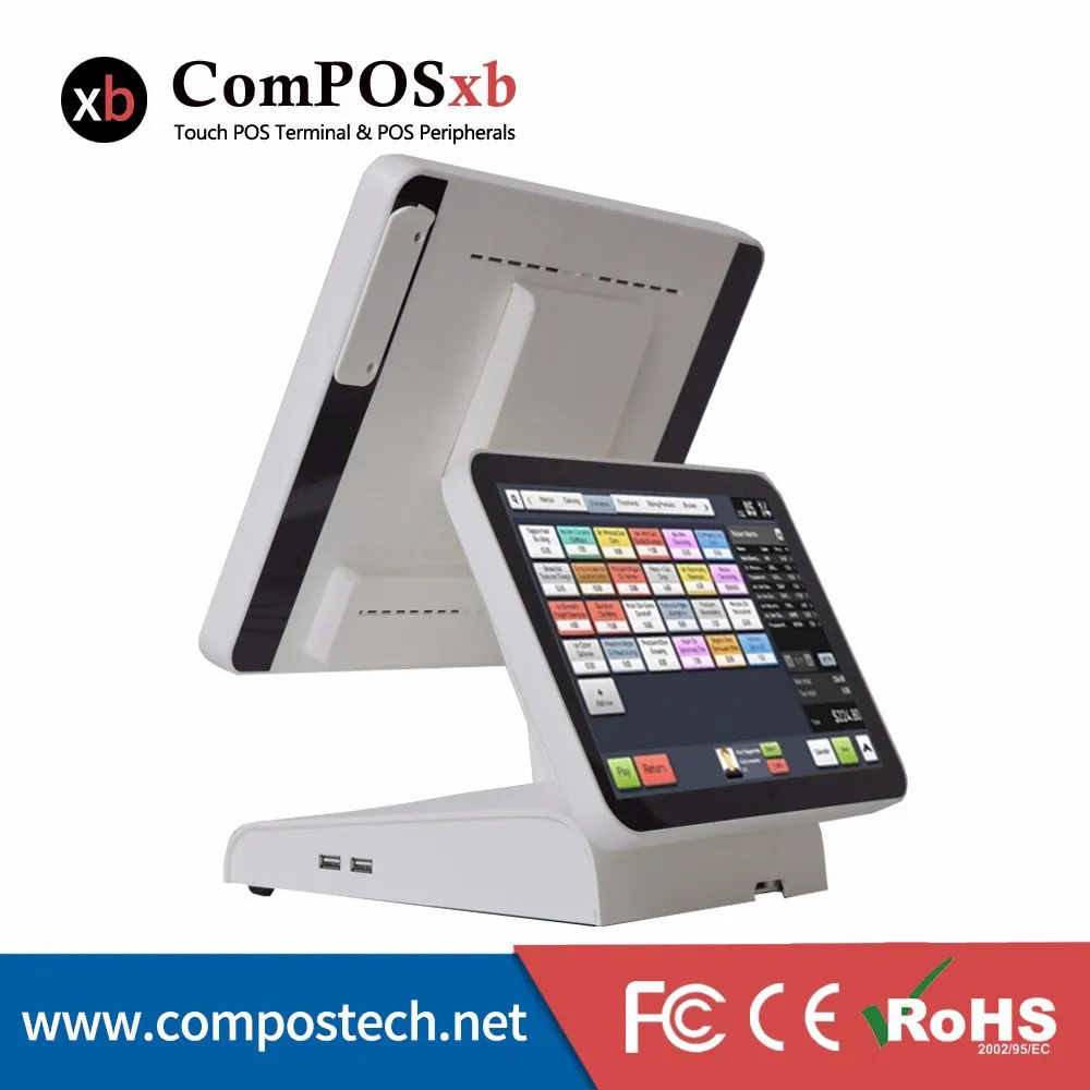 Новейшая модель двухэкранный сенсорный POS терминал 15 &quot/12&quot экран для