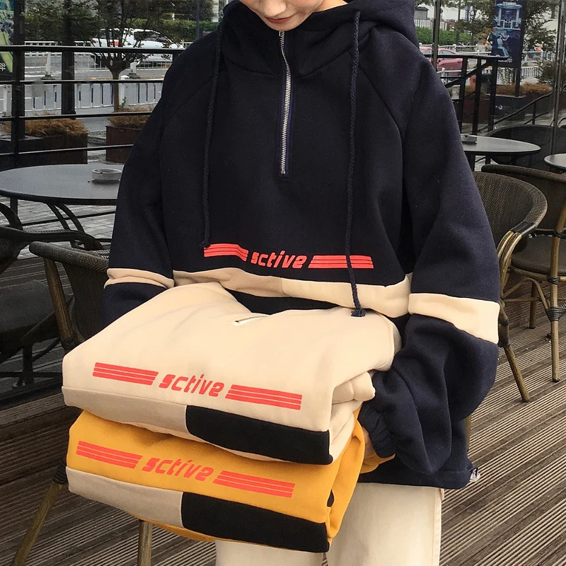 Новинка зимы, Корейская Ulzzang, модная свободная толстовка с капюшоном и надписью ins, веселые топы, Harajuku, Повседневная Женская толстовка